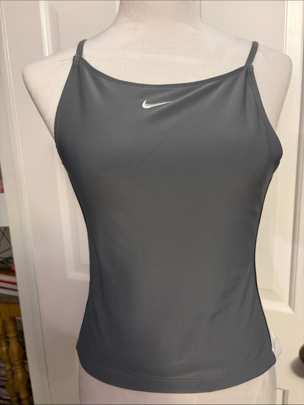 Nike Women's Charcoal Slim Fit Tank Top with Swoosh